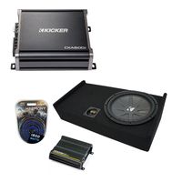 Compatible with 2009-2014 Ford F-150 Super Cab Truck Kicker CompR CWR12 Single 12" Sub Box Enclosure & CXA600.1 Amp (Renewed)