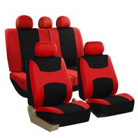 FH Group FB030RED115 full seat cover (Side Airbag Compatible with Split Bench Red)