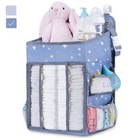 Diaper Caddy Organizer for Changing Table | Hanging Diaper Stacker for Nursery Organization | Crib Side Organizer | Newborn Baby Shower Gifts Dark Grey