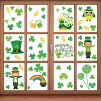 Fancy Land St.Patrick's Day Window Clings 144Pcs Stickers Shamrock Home Office Party Decoration