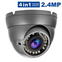 CCTV Camera HD 1080p 4-in-1 (TVI/AHD/CVI/CVBS) Security Dome Camera Analog 2.8mm-12mm Varifocal Lens 100ft IR Indoor & Outdoor Weatherproof IP66 （Gray）
