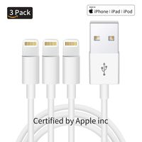 3Pack Apple Charger Cable [Apple MFi Certified] Lightning to USB Cable Original Certified Compatible iPhone X/8/7/6s/6/plus/5s/5c/SE,iPad Pro/Air/Mini,iPod Touch(1M/3.3FT)