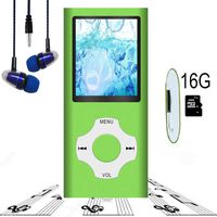 MP3 Player / MP4 Player, Hotechs MP3 Music Player with 16GB Memory SD Card Slim Classic Digital LCD 1.82'' Screen Mini USB Port with FM Radio, Voice Record