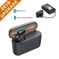 Single Wireless Earbuds Bluetooth 5.0 Headphones, True Wireless in-Ear Earphones IPX5 Waterproof Sport Bluetooth Earphones, Built in Mic with Portable Charging Case