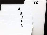 25pc. ABC Alphabet Screen Printed White Divider Cards for LP Vinyl Record Albums + 1 Free dj Magnet