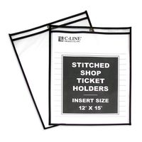 C-Line Stitched Shop Ticket Holders, Both Sides Clear, 12 x 15 Inches, 25 per Box (46125)