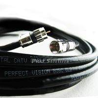 4ft Perfect Vision Solid Copper UL CM CL2 rated for in wall installation 3ghz 75 Ohm Coaxial Rg6 Directv, Dish Network, Digital Cable Tv Video Cable with PPC Compression Rg6 Fittings ...