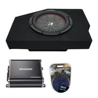 Compatible with 2002-2015 Dodge Ram Quad/Crew Truck Kicker CompR CWR10 Single 10" Sub Box Enclosure & CXA600.1 Amp (Renewed)