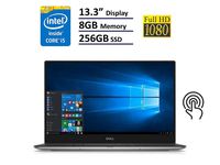 Dell XPS 13.3" Full HD Anti-Glare InfinityEdge TouchScreen Business Laptop, Intel Core i5-7200U up to 3.1GHz 8GB RAM 256GB SSD Win 10 (Certified Refurbished)