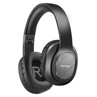 Bluetooth Headphones Over Ear, WorWoder [50 Hrs Playtime] Wireless Headphones, Foldable Hi-Fi Stereo, Soft Memory Protein Earmuffs, Built-in Microphone ＆ Wired Mode for Cellphone PC Laptop(Black)