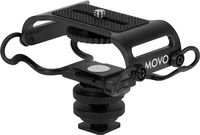 Movo SMM5-B Universal Microphone and Portable Recorder Shock Mount - Fits the Zoom H4n, H5, H6, Tascam DR-40, DR-05, DR-07 with Quarter-inch Mounting Screw (Black)