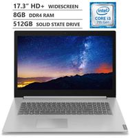 2019 Newest Lenovo Ideapad L340 17.3" HD+ TN Anti-Glare Widescreen Laptop, Intel Core i3-8145U Processor up to 3.9GHz, 8GB RAM, 512GB Solid State Drive, HDMI, Wireless-AC, Bluetooth, Windows 10, Grey