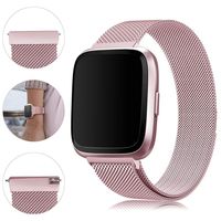 Find-MyWay Compatible with Fitbit Versa Bands/Versa 2/Versa Lite Bands,Versa Accessories Wristband Stainless Steel Bracelet for Women Men Strap for Fitbit Versa/Lite/Special Edition