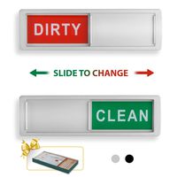 SPERRIC Clean Dirty Dishwasher Magnet - Non-Scratch Magnetic Silver Signage Indicator for Kitchen Dishes with Clear, Bold & Colored Text - Easy to Read & Slide for Changing Signs (silver)