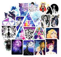 Water Bottle Stickers Constellation Star Stickers Pack 100 Pcs Galaxy Divination Tarot Myth Magic Decals for Water Bottle Laptops Ipad Cars Luggages