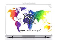 Laptop VINYL DECAL Sticker Skin Print Colorful World Map Where Will You Go Quote Design Print Image fits 15.6" HP Pavilion (15-d038dx)