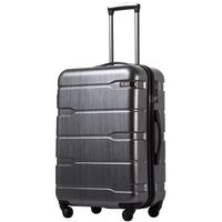 Coolife Luggage Expandable(only 28") Suitcase PC+ABS Spinner Built-In TSA lock 20in 24in 28in Carry on (Charcoal, L(28in).)