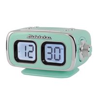 Large Display LCD AM/FM Retro Clock Radio USB Bluetooth Aux-in Bedroom Kitchen Counter Small Footprint (Teal)