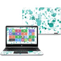 MightySkins Skin Compatible With HP Pavilion x360 14" (2017) - Teal Splatter | Protective, Durable, and Unique Vinyl Decal wrap cover | Easy To Apply, Remove, and Change Styles | Made in the USA