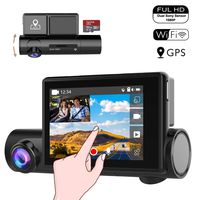 Matego Dual 1080P WiFi Dash Cam with 3.0" Touchscreen Front and Interior Car Dashboard Camera GPS Driving Recorder with Sony STARVIS Night Vision, Super Capacitor, Motion Detection, G-Sensor, WDR