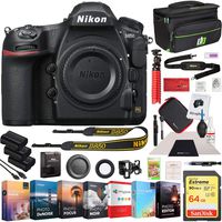 Nikon D850 45.7MP Full-Frame FX-Format DSLR Camera 1585B (Renewed) with Deco Gear Photography Case Cleaning Kit 2X Extra Battery Power Editing Bundle