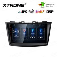 XTRONS Android 9.0 Car Stereo Radio Player 9 Inch IPS Touch Screen GPS Navigation Built-in DSP Bluetooth Head Unit Supports Full RCA Output Backup Camera WiFi OBD2 DVR TPMS for Suzuki Swift Ertiga