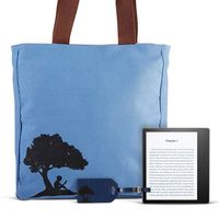 All-New Kindle Oasis Travel Bundle including Kindle Oasis 7" E-Reader (Champagne Gold, 32GB, Wifi, Special Offers), Kindle branded tote bag, Kindle branded luggage tags (2) - blue