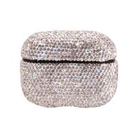 2019 Newest Luxurious Rhinestone AirPods Pro Case with Keychain, Shockproof Protective Premium Crystal Cover Skin for AirPods Charging Case 2 & 1 (PRO White+AB C2 No Keychain)