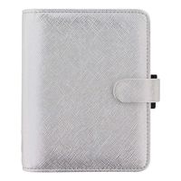 Filofax 2019 Pocket Organizer, Saffiano Metallic Silver, 4.75 x 3.25 inches (C028755-19)
