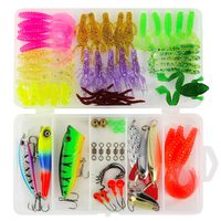 Rose Kuli Fishing Lures Baits, 80Pcs Set for Bass, Trout, Salmon, Including CrankBaits, Spoon Lures, Soft Plastic Worms, Topwater Lures with Fishing Tackle Box