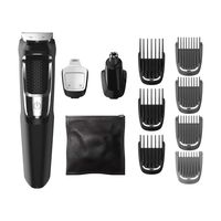 Philips Norelco Multigroom All-in-One Trimmer Series 3000 with 13 pieces - No Blade Oil Needed, MG3750/50