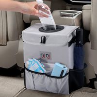 njnj Waterproof Car Trash Can Garbage Bin,Super Large Size Auto Trash Bag for Cars with Lid and Storage Pockets,Leak Proof Vehicle Car Organizer Hanging