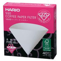 Hario V60 Paper Coffee Filters, Size 01, White, Untabbed