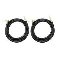 Audio2000's C26012P2 12 Ft 1/4" TRS Right Angle to 1/4" TRS Cable (2 Pack)