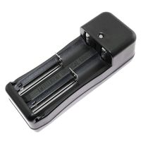 DGZZI 1pcs 2-Slots Universal Rechargeable Battery Charger Black for 18650 16340 14500 10440 3.7V Li-Ion Batteries (Can Charge Batteries Individually)