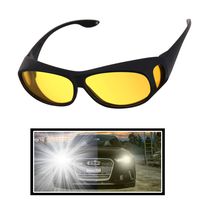 AKSDESY Night Driving Glasses, Anti Glare Night Vision Glasses HD Polarized Yellow Tint Fit Over Wrap Around Prescription Eyewear for Men Women