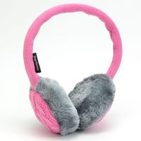 SmartSounds Music Earmuff Headphones Knitted Pink and Grey