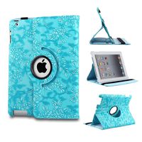 Auto Sleep/Wake Function 360 Degree Rotating Smart Case Cover for 7.9 inch Apple iPad Mini/iPad Mini 2 with Retina with a Stylus as a Gift--Floral Pattern,Blue
