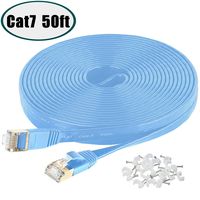 Ethernet Cable 50 Ft,Cat7 Network High Speed Durable Rj45 Connectors Network Wire for Gaming, Router, Modem, Xbox, Solid Flat Internet STP LAN Computer Patch Cord Long