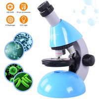 Elecfly Microscope, Kids Microscope 40X- 640X with Science Kits Beginners Microscope Includes 25 Slides for Student Children-Blue