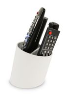 j-me Tilt Remote Control Tidy Remote Holder and TV Remote Organizer (White/Grey)