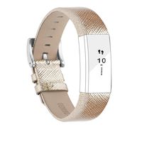 POY Replacement Bands Compatible for Fitbit Alta and Fitbit Alta HR, Genuine Leather Wristbands, Gold