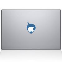 The Decal Guru 2054-MAC-11A-LB Afro Apple Logo Decal Vinyl Sticker, Light Blue, 11\" MacBook Air