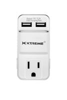 Xtreme Cables Mobile Dual Port USB Outlet Power Strip, White (XWS8-0101-WHT)