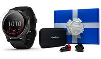 Garmin vivoactive 4 (Black with Slate) Beat Yesterday Gift Box Bundle | +HD Screen Protectors, Car/Wall Adapters & Protective Hard Case | Hydration, Stress, All-Day Tracker | Fitness GPS Smartwatch