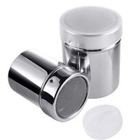 Luxtrip 2 pack Sugar shaker Stainless steel flavoring bottle With a lid mesh Sugar powder bottle Cocoa powder cinnamon chocolate coffee Dusting device Dining utensils