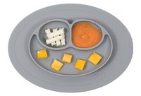 ezpz Mini Mat - One-Piece Silicone placemat + Plate (Gray)