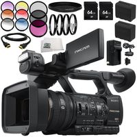 Sony HXR-NX5R PAL NXCAM Professional AVCHD Full HD WiFi Camcorder with Built-in LED Light 12PC Accessory Bundle - Includes 2X 64GB SD Memory Cards + 2 Replacement Batteries + More