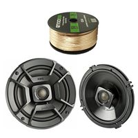 Polk 2X Audio 6.5" 300W 2 Way Car/Marine ATV Stereo Coaxial Speakers, Enrock Audio 14 AWG Gauge 50 Feet Speaker Wire Cable