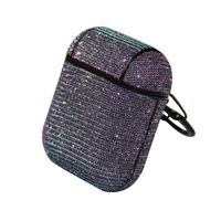 Bling Case for Apple AirPods 1st, Tuscom Glitter Leather Protective Cover Cute Shiny Sparkle Airpods 1st Shockproof Cover Case Portable Skin Pouch for Apple AirPods 1st Wireless Earphone (Purple)